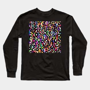 Cheetah Print on Multicolor Stripes Long Sleeve T-Shirt